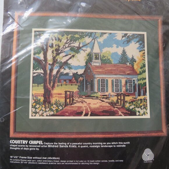 Country Chapel Dimensions Needlepoint Vintage Kit #2249, 1984 - Picture 2 of 8